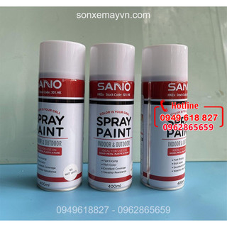 Sơn xịt trắng mờ sơn lên oto xe máy xe đạp điều hòa máy giặt sơn SANO