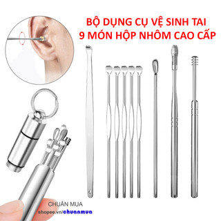 Dụng Cụ Lấy Ráy Tai Bằng Thép Không Gỉ Cao Cấp ( Có Hộp Đựng Bộ Móc Tai Mini Móc Khóa Móc Lỗ Tai Tiện Lợi ChuanMua )