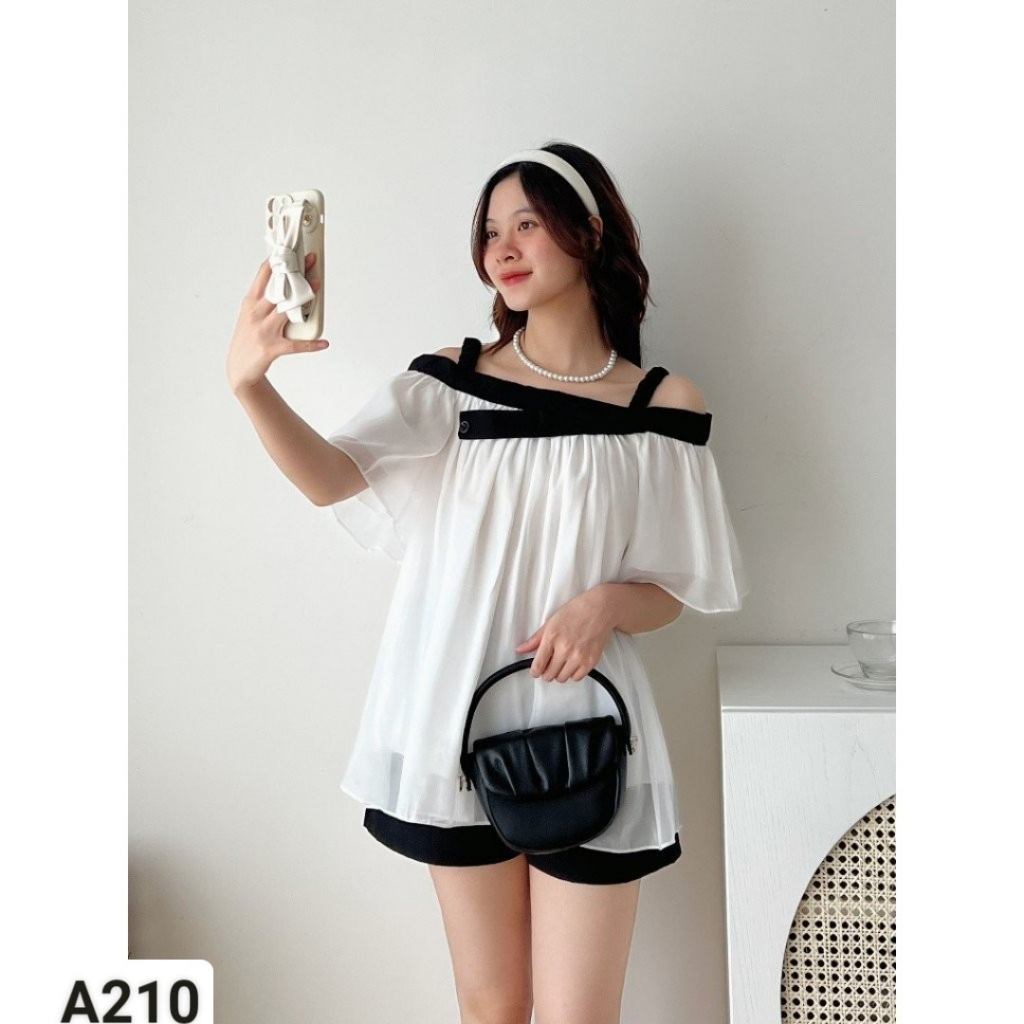 Áo Hai Dây Trễ Vai Voan Siêu Xinh Dáng Babydoll A29 | BigBuy360 - bigbuy360.vn