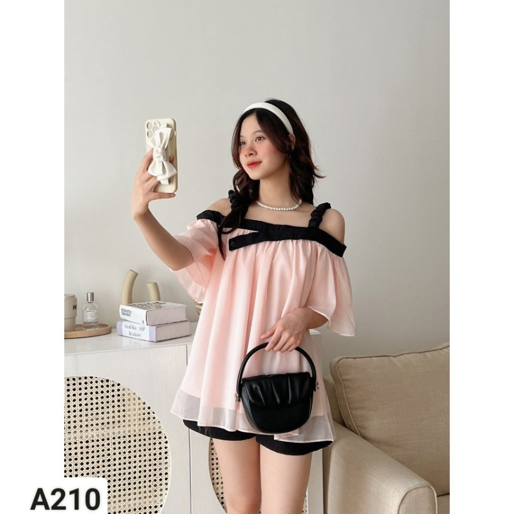 Áo Hai Dây Trễ Vai Voan Siêu Xinh Dáng Babydoll A29 | BigBuy360 - bigbuy360.vn
