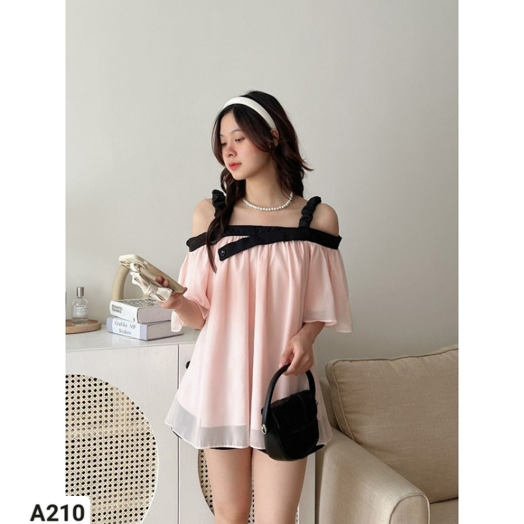 Áo Hai Dây Trễ Vai Voan Siêu Xinh Dáng Babydoll A29 | BigBuy360 - bigbuy360.vn