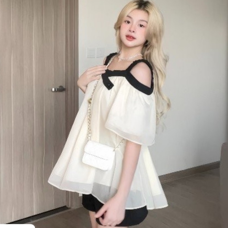 Áo Hai Dây Trễ Vai Voan Siêu Xinh Dáng Babydoll A29 | BigBuy360 - bigbuy360.vn