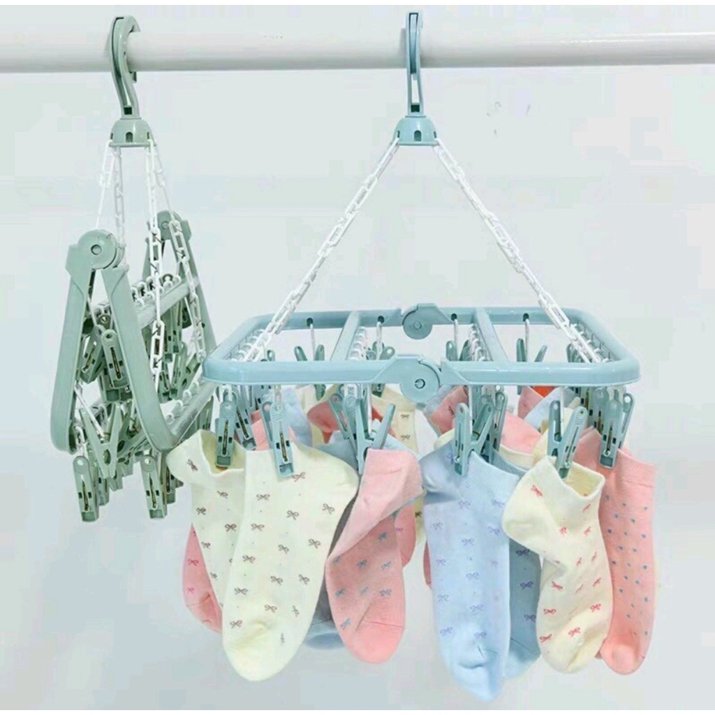 Móc chùm 32 kẹp chuyên dùng phơi đồ em bé, móc kẹp thông minh, có thể gấp gọn, Màu sắc tươi sáng SHOP GIAO NGẪU NHIÊN.