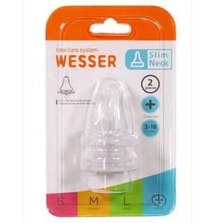 Lẻ / Set núm ty Wesser CỔ HẸP/ CỔ RỘNG Siêu Mềm Có Van Thông Hơi Đủ Size S,M,L,+