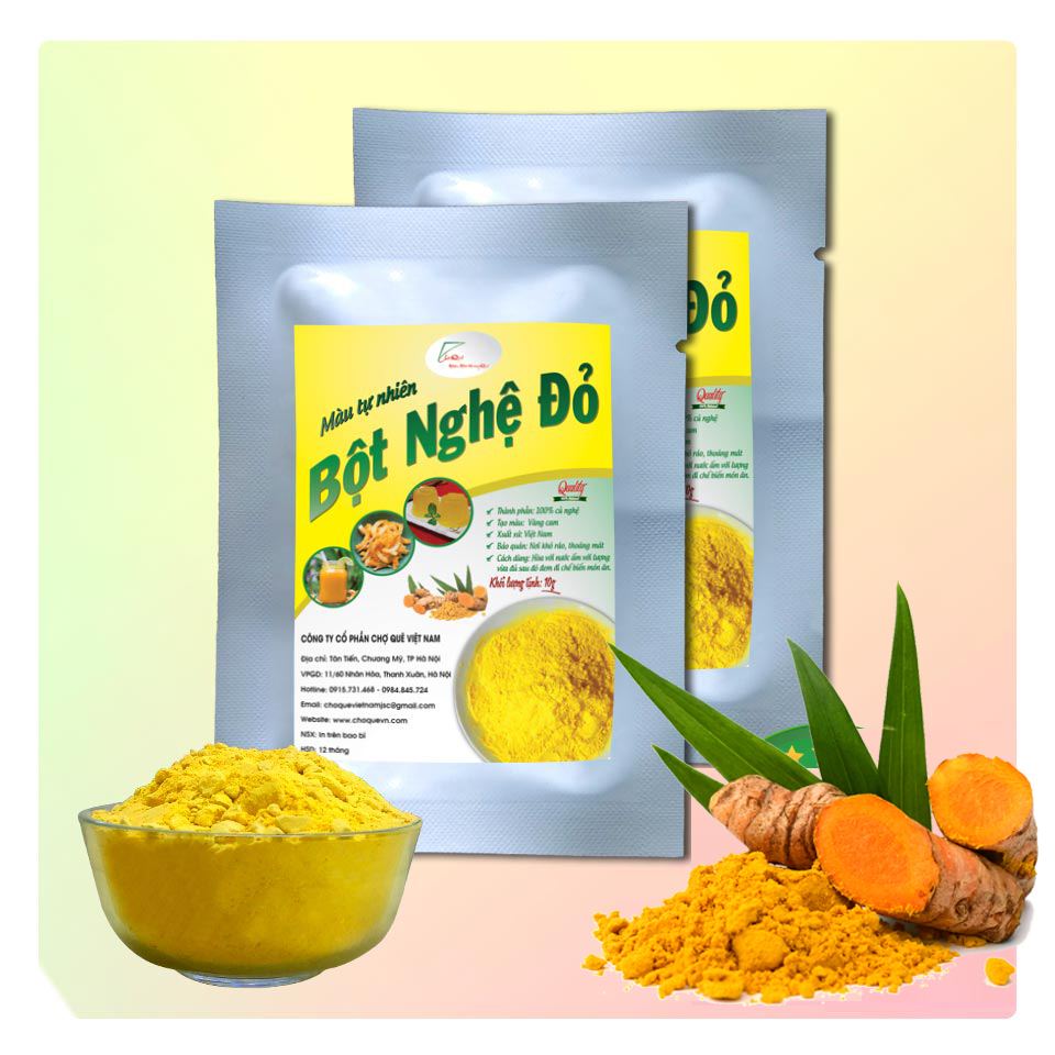 Tinh bột nghệ đỏ gói 20g hàng loại 1 nguyên chất 100% dùng để uống và tạo màu thực phẩm