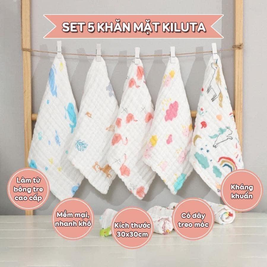 Set 5 khăn sữa KILUTA 6 lớp