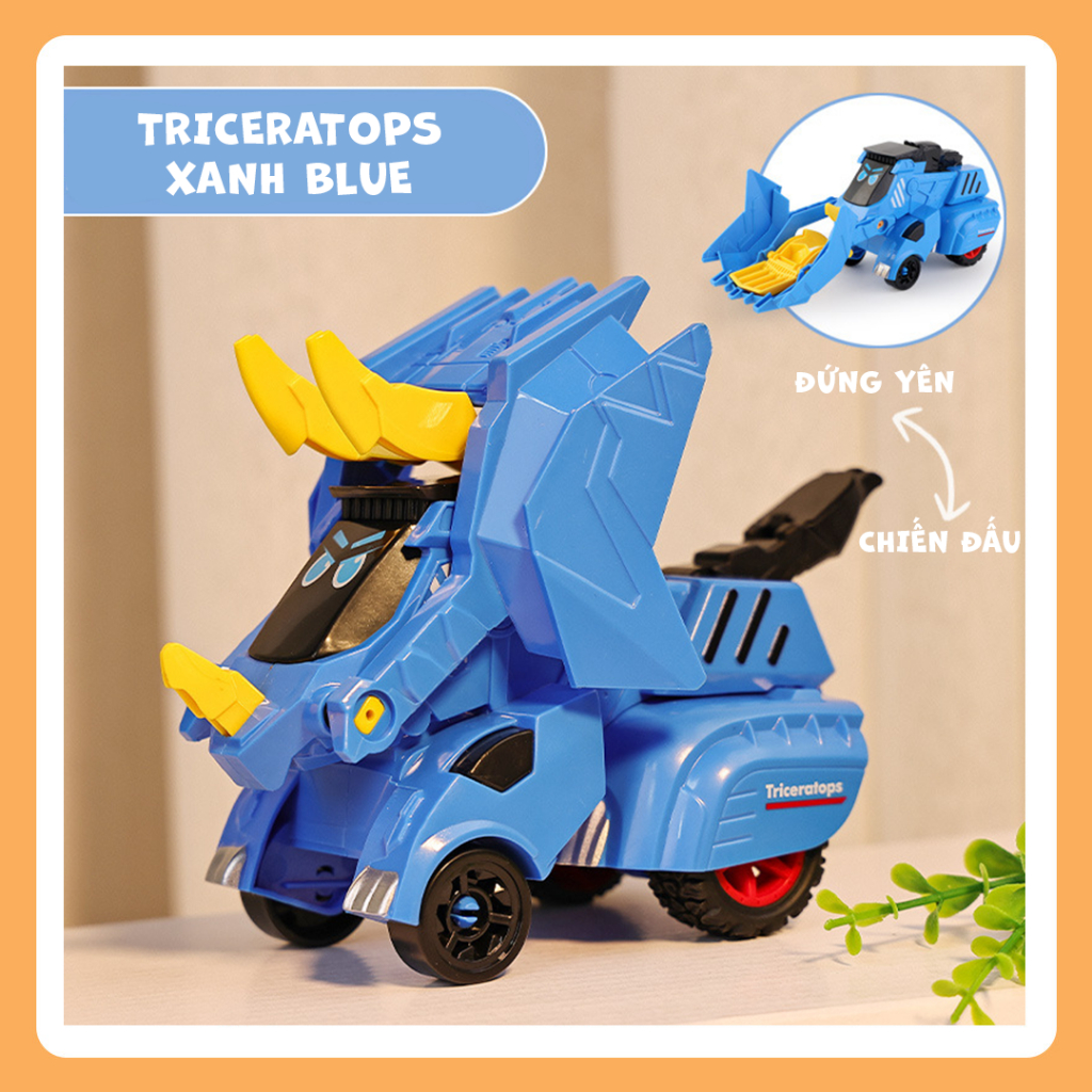 Xe ô tô đồ chơi, Ô tô đồ chơi trẻ em Triceratops biến hình khi va chạm cực ngầu giúp phát triển trí thông minh cho bé