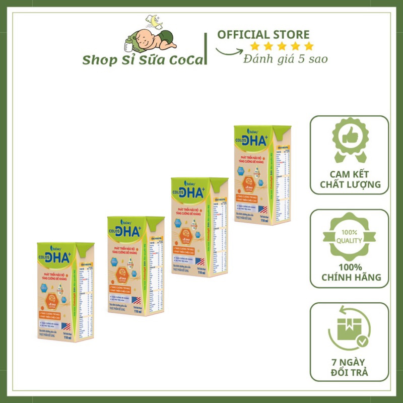 Sữa bột pha sẵn Colos DHA 110ml - Vitadairy (lốc 4 hộp)