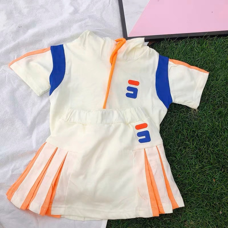 Sét Bộ Áo Mũ Chân Váy Xòe Cho Bé Gái