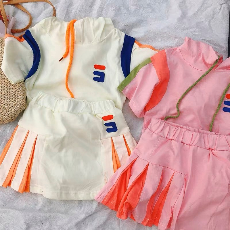 Sét Bộ Áo Mũ Chân Váy Xòe Cho Bé Gái