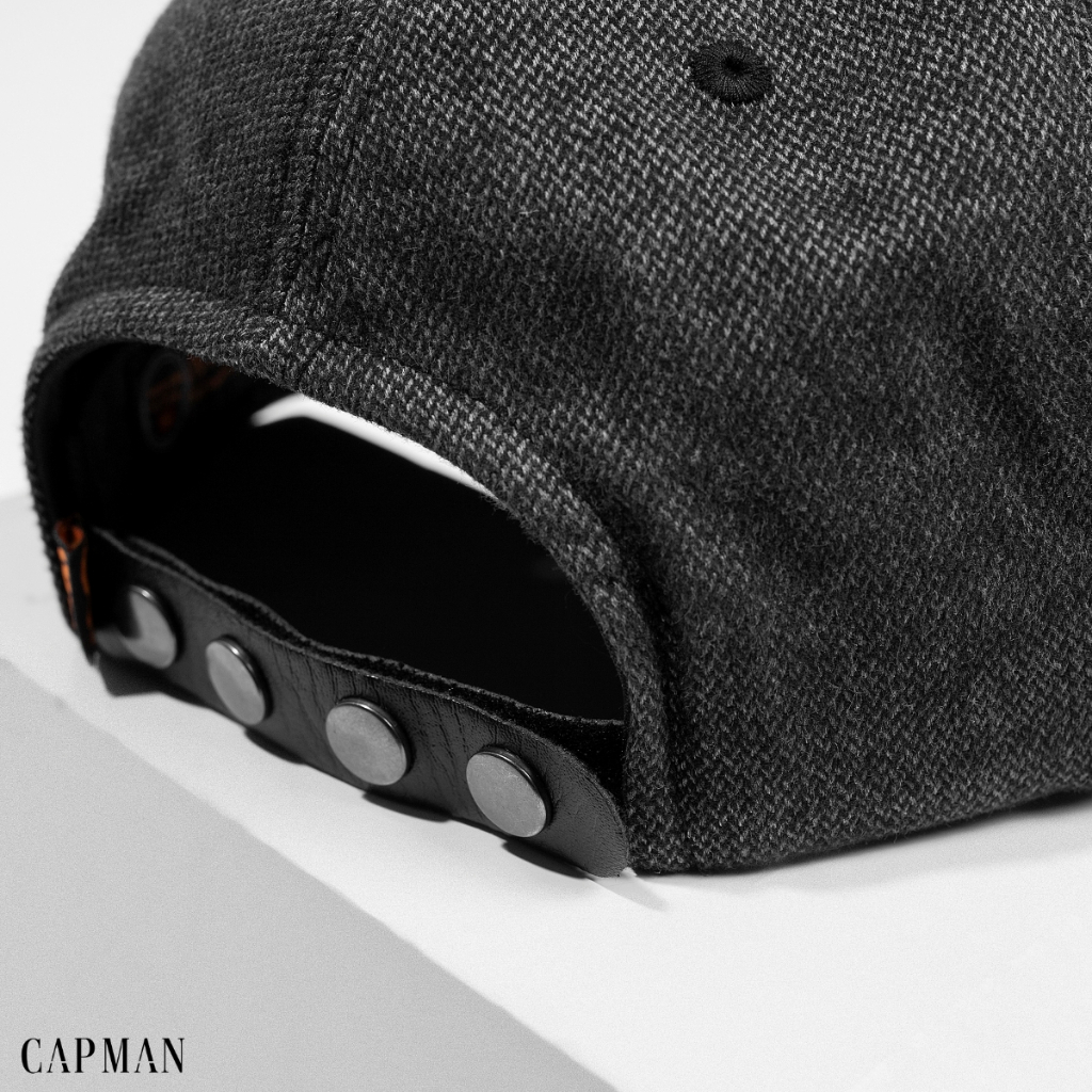 Mũ snapback màu xám đen CAPMAN lưỡi ngang CM14