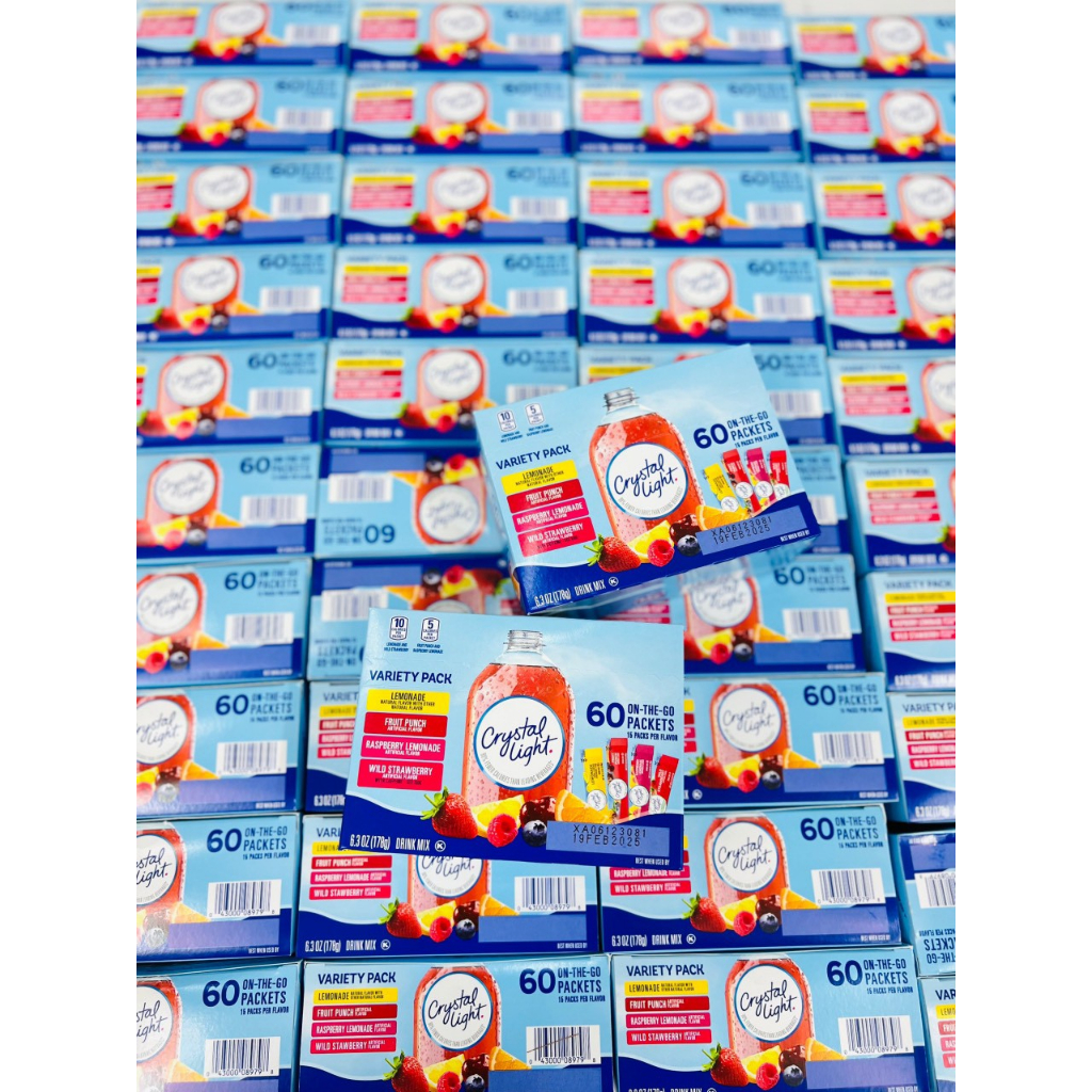 60 gói bột trái cây pha nước CRYSTAL LIGHT ít calo xuất xú Mỹ