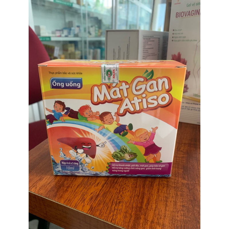 Viên uống mát gan Atiso hỗ trợ giải độc gan, thanh nhiệt, mát gan (Hộp 20 ống/100ml)