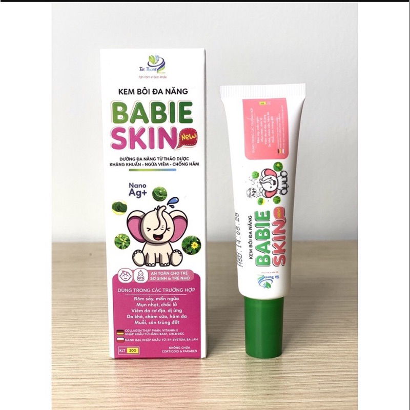 Kem bôi da giảm hăm cho trẻ Babie Skin 20g dưỡng ẩm làm dịu da, mềm da cho bé khi bị mụn nhọt, mẩn n