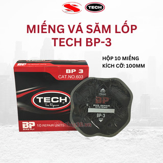 Hộp 10 miếng vá lốp ô tô, xe máy bố chéo Tech BP-3 (Bias, 100mm)