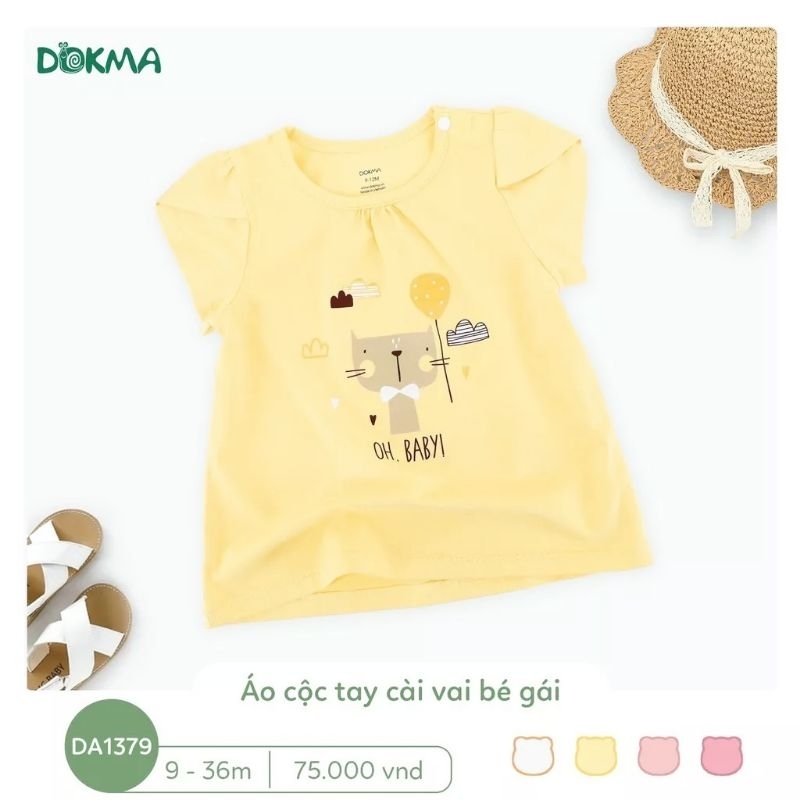 Áo cộc tay bé gái Dokma 6-36M DA1379