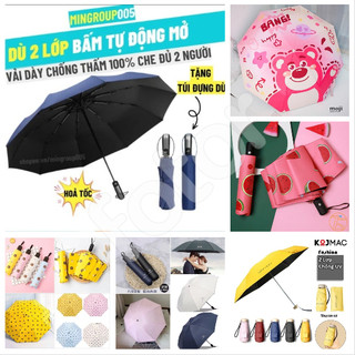 [FREESHIP] DÙ ĐI MƯA, CHE NẮNG 2 LỚP NIKITA, CHỐNG TIA UV, HÌNH GẤU,
