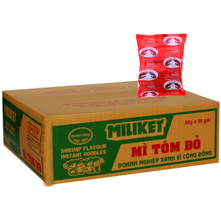 Mì tôm đỏ Miliket (thùng 30 gói) loại 80g