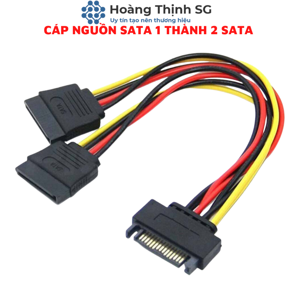 Cáp Chia Nguồn SATA 1 Thành 2 SATA, Dây Nguồn SATA 1 ra 2 SATA - 20cm cho HDD/SSD/DVD-R - Hoàng Thịnh SG