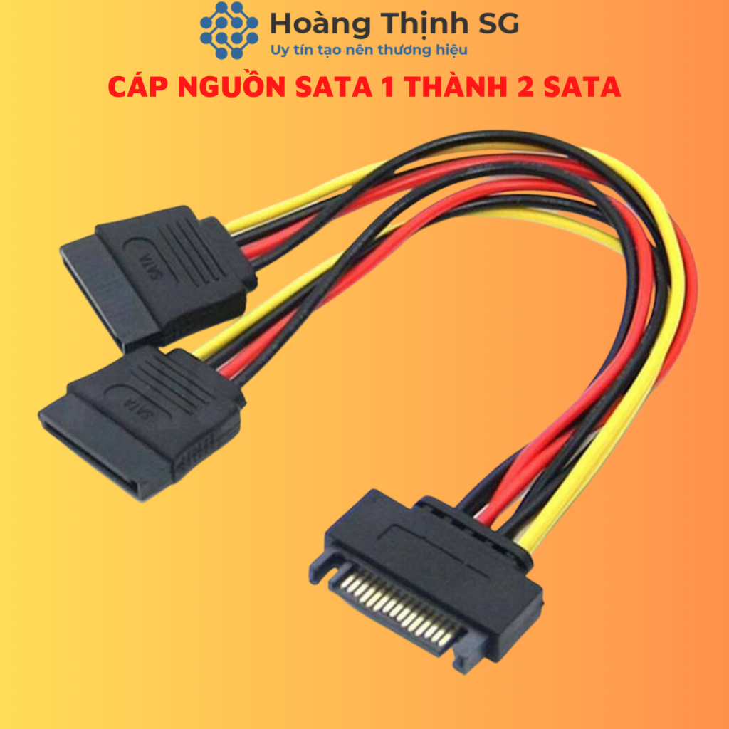 Cáp Chia Nguồn SATA 1 Thành 2 SATA, Dây Nguồn SATA 1 ra 2 SATA - 20cm cho HDD/SSD/DVD-R - Hoàng Thịnh SG