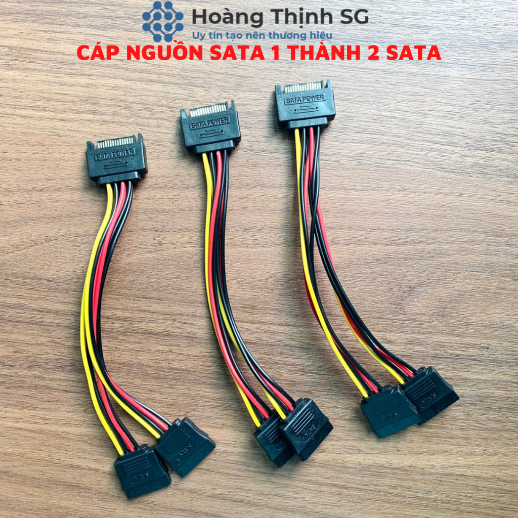Cáp Chia Nguồn SATA 1 Thành 2 SATA, Dây Nguồn SATA 1 ra 2 SATA - 20cm cho HDD/SSD/DVD-R - Hoàng Thịnh SG