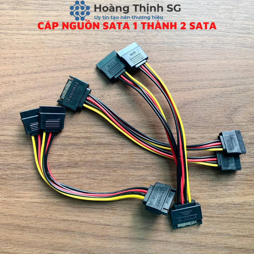 Cáp Chia Nguồn SATA 1 Thành 2 SATA, Dây Nguồn SATA 1 ra 2 SATA - 20cm cho HDD/SSD/DVD-R - Hoàng Thịnh SG