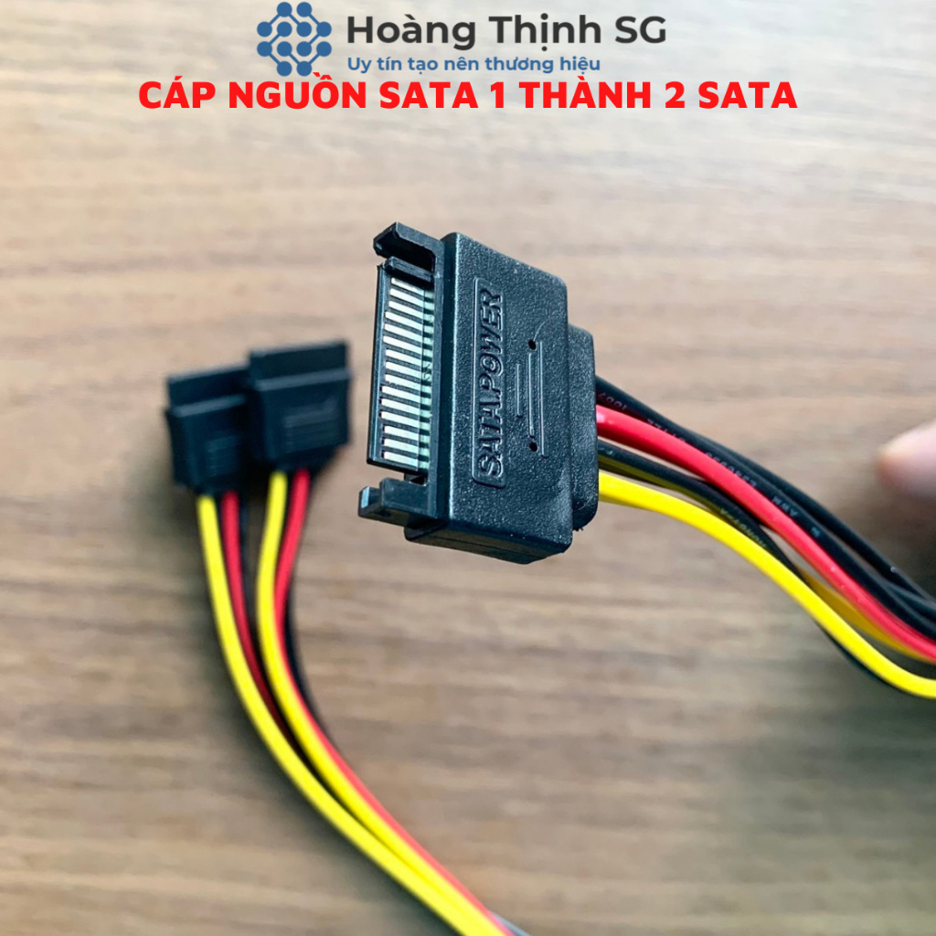 Cáp Chia Nguồn SATA 1 Thành 2 SATA, Dây Nguồn SATA 1 ra 2 SATA - 20cm cho HDD/SSD/DVD-R - Hoàng Thịnh SG