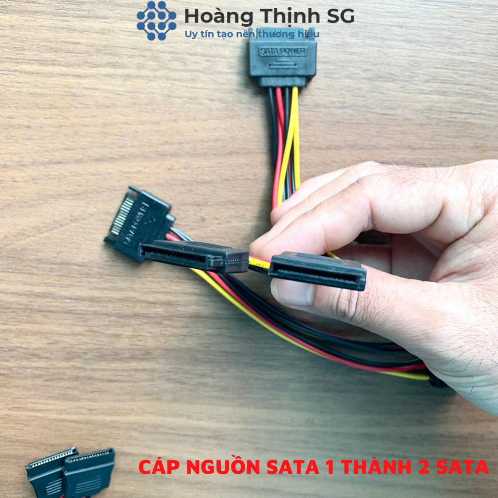 Cáp Chia Nguồn SATA 1 Thành 2 SATA, Dây Nguồn SATA 1 ra 2 SATA - 20cm cho HDD/SSD/DVD-R - Hoàng Thịnh SG