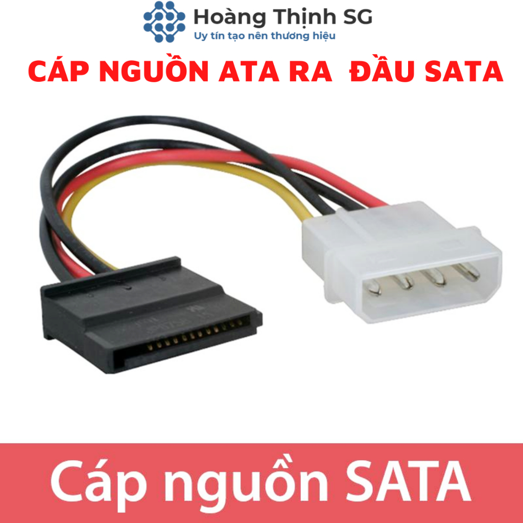 Cáp Chia Nguồn SATA 1 Thành 2 SATA, Dây Nguồn SATA 1 ra 2 SATA - 20cm cho HDD/SSD/DVD-R - Hoàng Thịnh SG