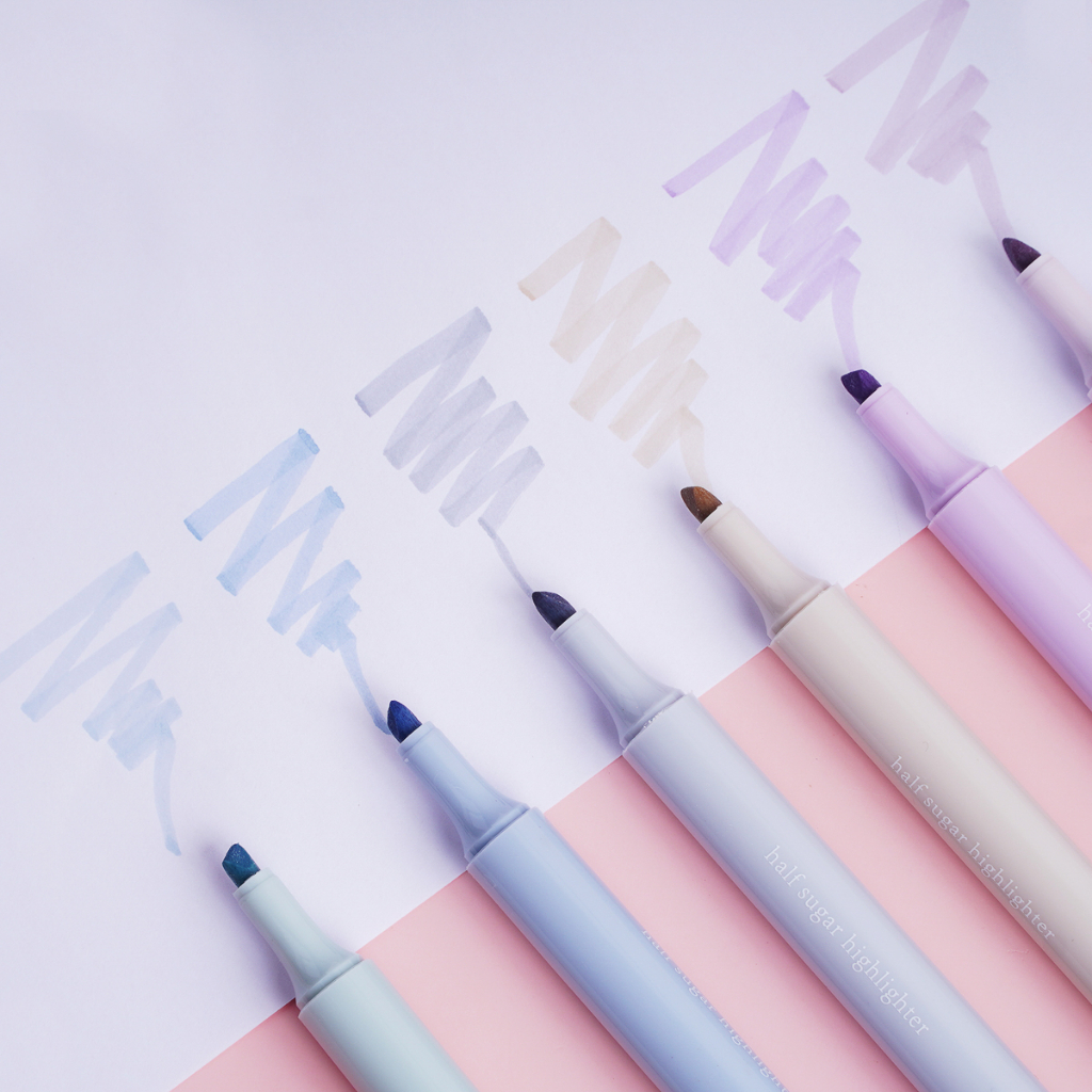 Set Bút Dạ Quang 6 Màu Highlight Pastel, Bút Đánh Dấu Nhớ Dòng Nhiều Màu Marker Dễ Thương HP7252