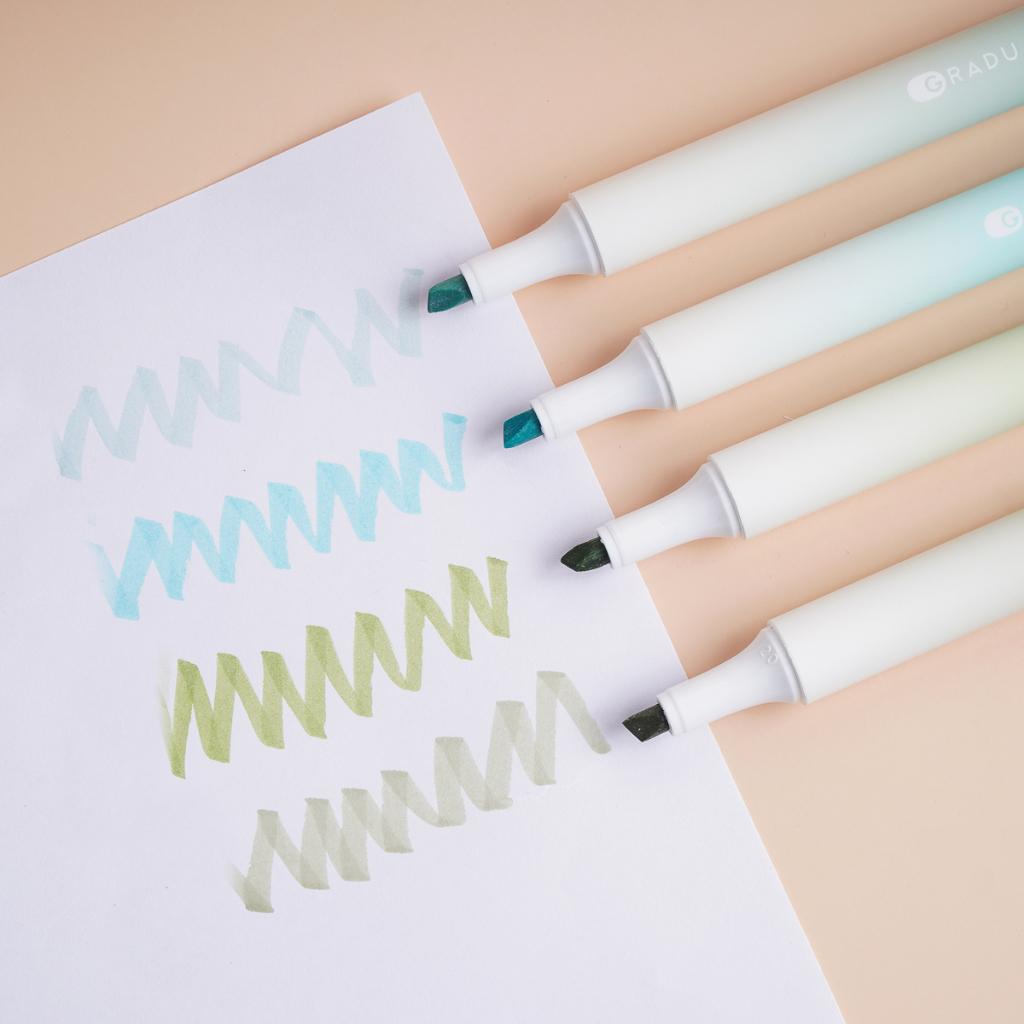 Hộp 4 Bút Màu Highlight Gradual Cao Cấp, Tông Màu Pastel Nổi Bật Ghi Nhớ Và Trang Trí HP7256