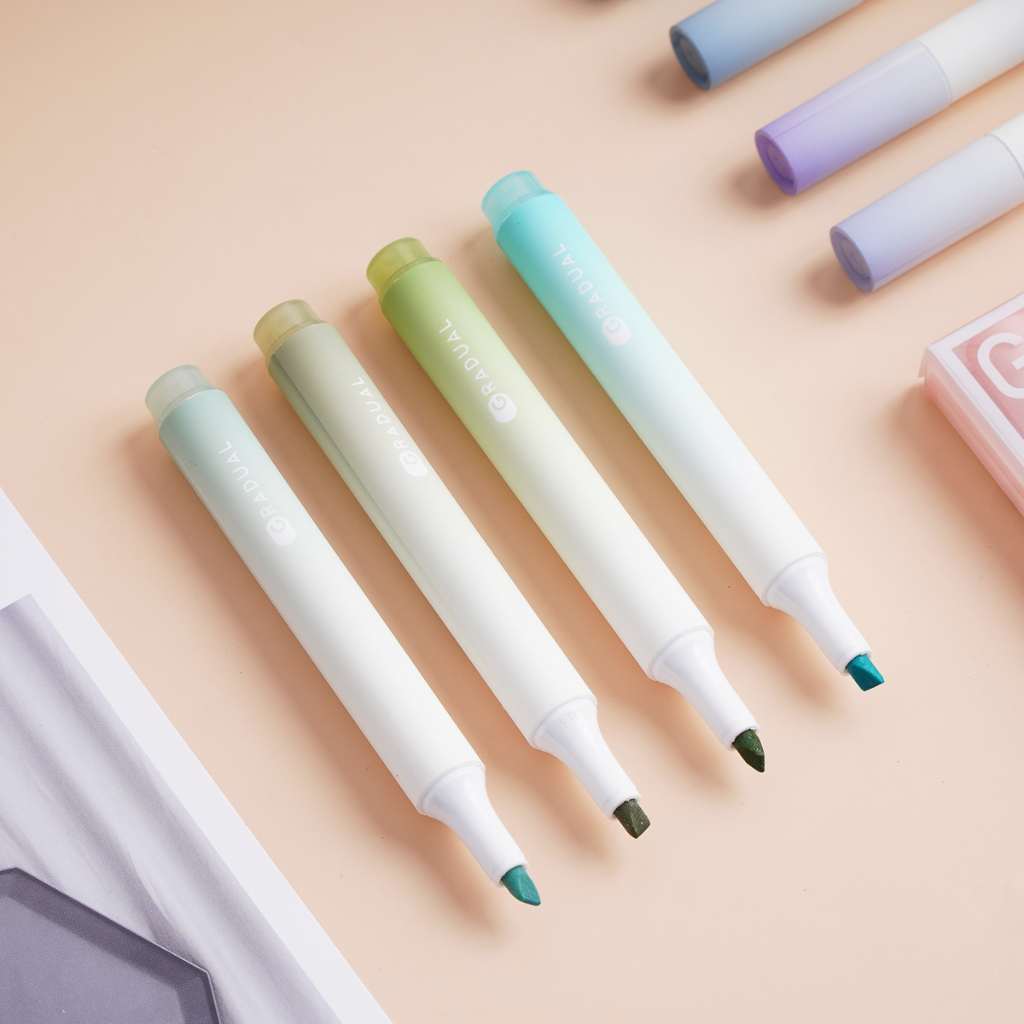 Hộp 4 Bút Màu Highlight Gradual Cao Cấp, Tông Màu Pastel Nổi Bật Ghi Nhớ Và Trang Trí HP7256