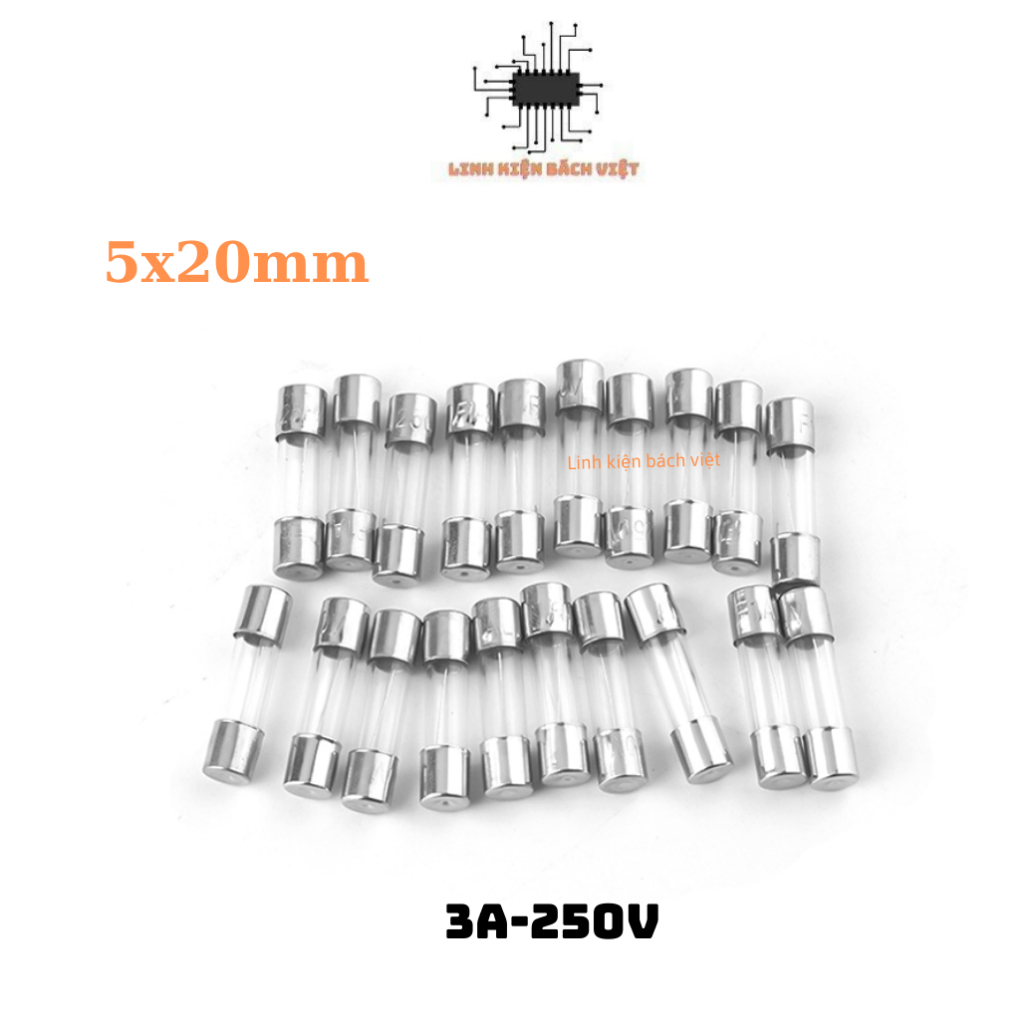 Cầu chì ống thủy tinh 3A 250V 5x20mm  chất lượng tốt