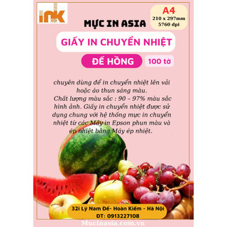 Giấy In Chuyển Nhiệt Đế Hồng Bản A4-Mực in asia