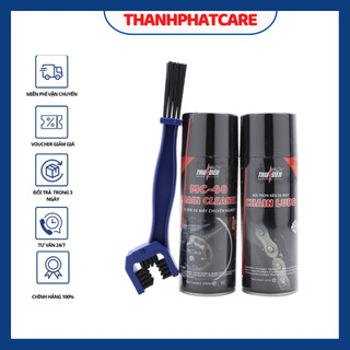 Bộ Combo Bôi trơn dưỡng sên Thunder 400ml, vệ sinh sên MC-40 400ml, tặng bàn chải sên chuyên nghiệp