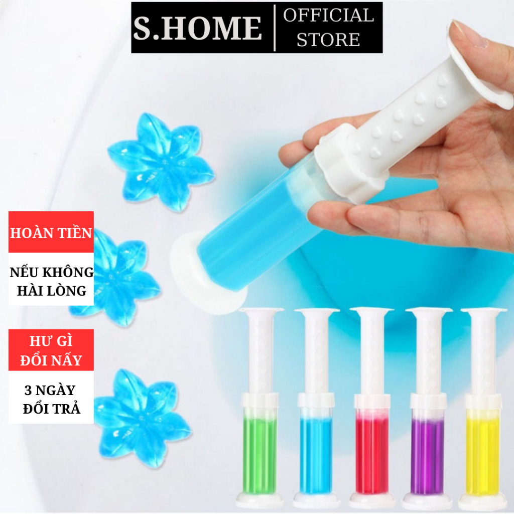 Gel thơm làm sạch khử mùi vệ sinh diệt khuẩn khử trùng bồn cầu hình bông hoa S.HOME