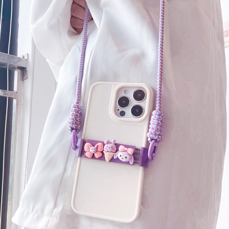 XẢ HÀNG  🖤 Dây đeo chéo kèm kẹp điện thoại gắn icon kute siêu tiện lợi😍😍