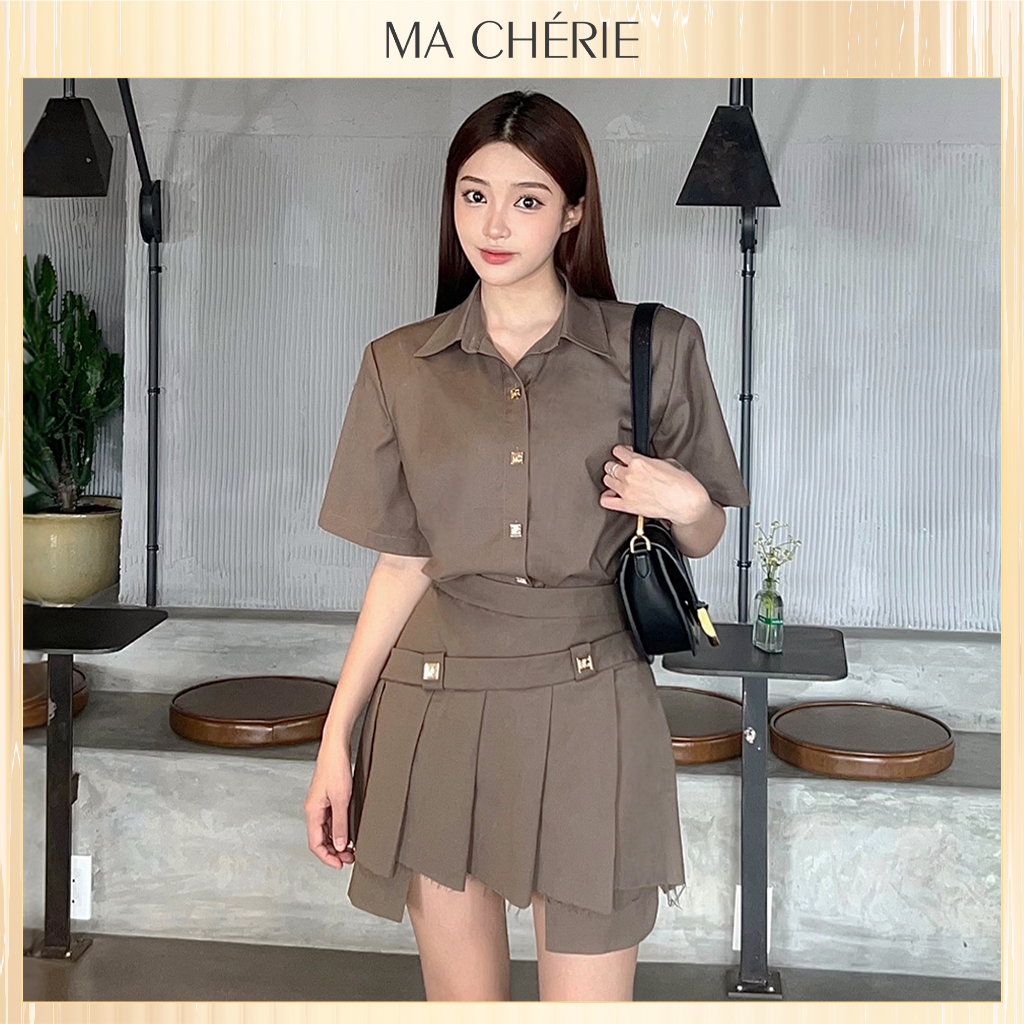 Chân váy nữ KAIA dáng xếp ly chất liệu Kate Hàn MA CHÉRIE - CVMC220604