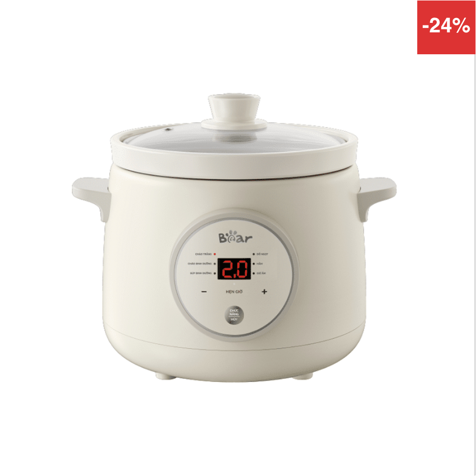 Nồi nấu chậm Bear 1.5L đa năng SB-NNC15 / NNC15 - Bảo hành chính nhãng 18 tháng
