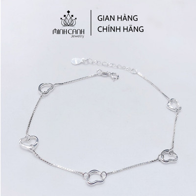 Lắc Chân Bạc 925 Trái Tim Rỗng - Minh Canh Jewelry