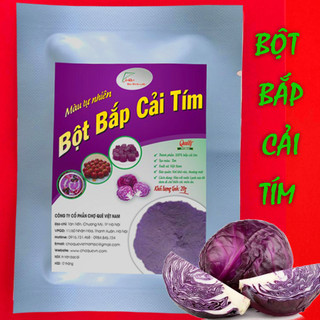 Bột bắp cải tím 10g nguyên chất 100% sấy lạnh từ cây bắp cải tím nguyên liệu dùng tạo màu thực phẩm, nấu cháo