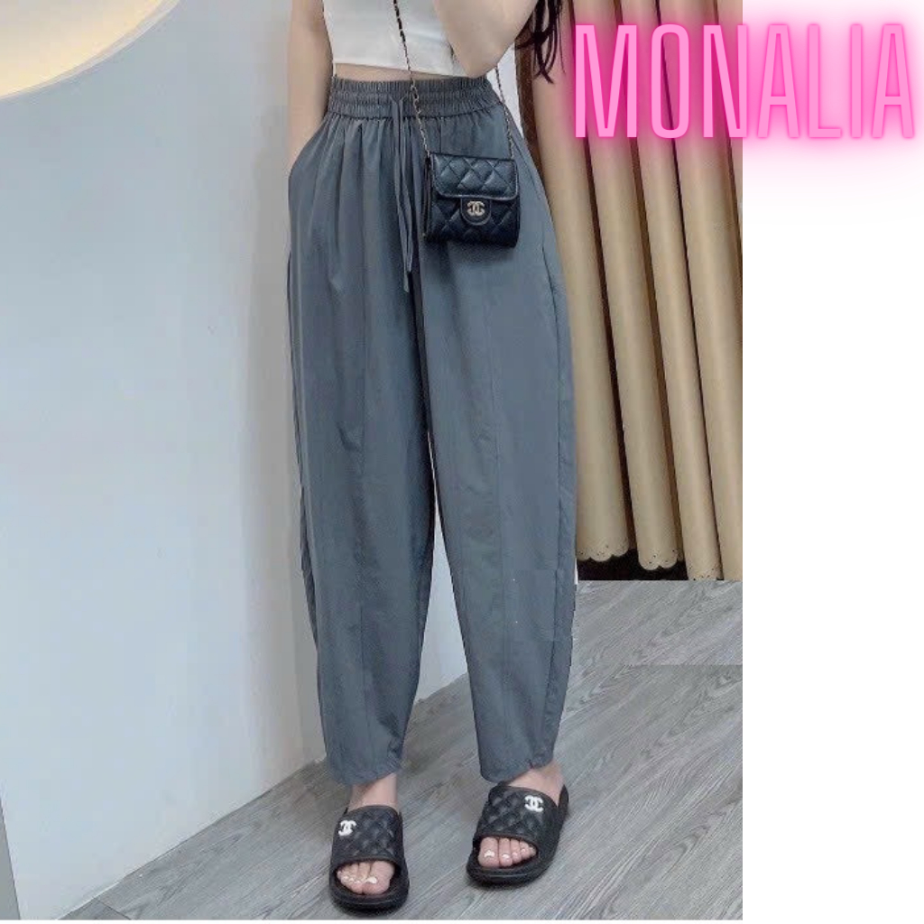 HÀNG CAO CẤP) Quần Baggy Gió Thun Siêu Nhẹ Co Giãn 4 chiều MONALIA