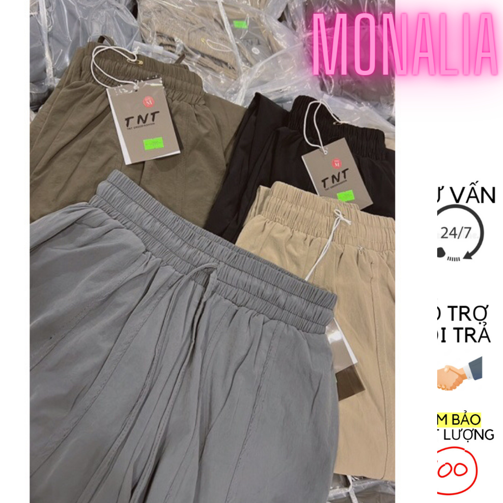 HÀNG CAO CẤP) Quần Baggy Gió Thun Siêu Nhẹ Co Giãn 4 chiều MONALIA