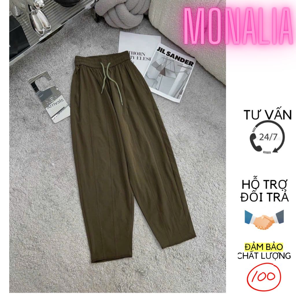 HÀNG CAO CẤP) Quần Baggy Gió Thun Siêu Nhẹ Co Giãn 4 chiều MONALIA