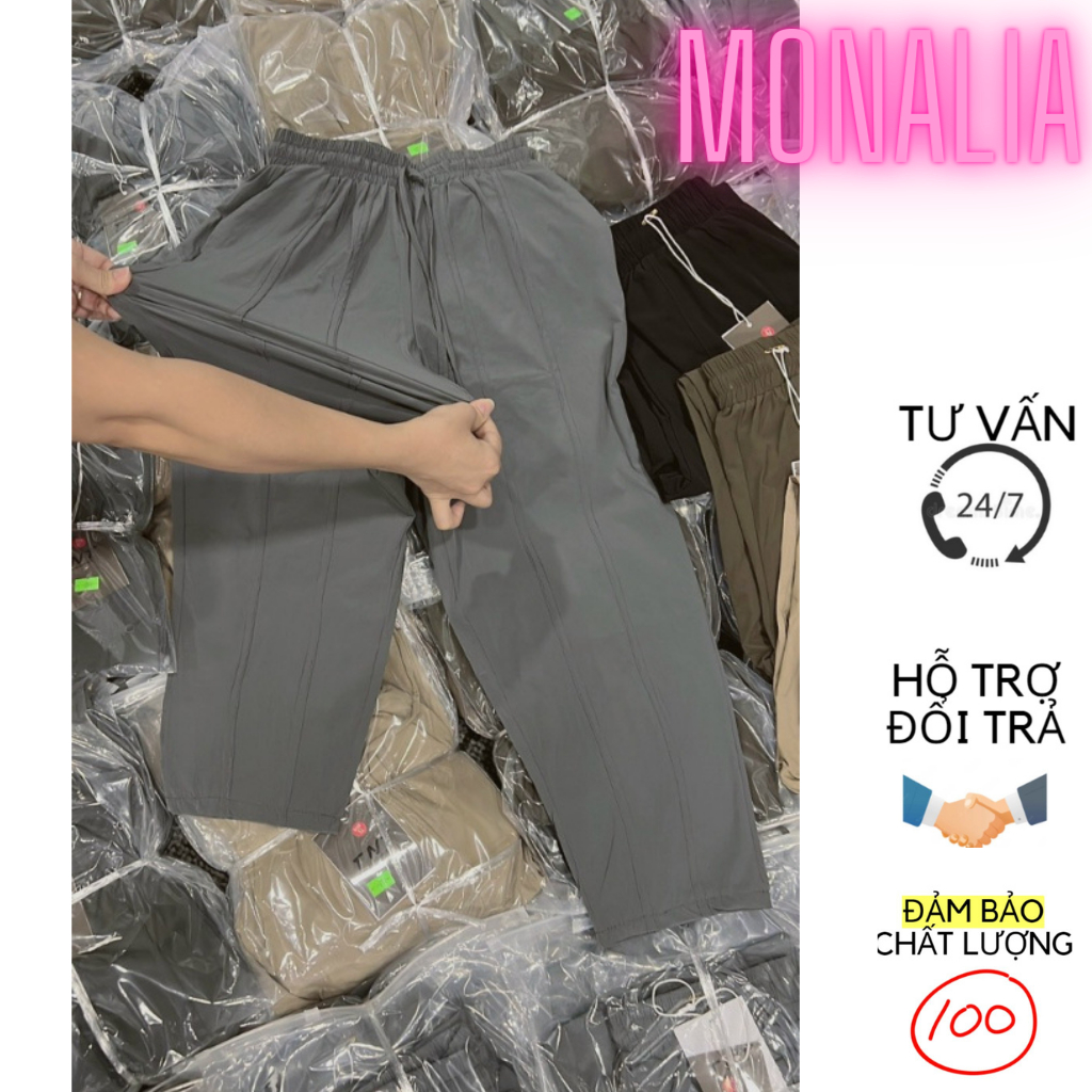 HÀNG CAO CẤP) Quần Baggy Gió Thun Siêu Nhẹ Co Giãn 4 chiều MONALIA