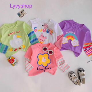 Lyvyshop - (Cotton SG chính phẩm) Áo dài phối tay siêu dễ thương cho bé gái từ 09-28kg