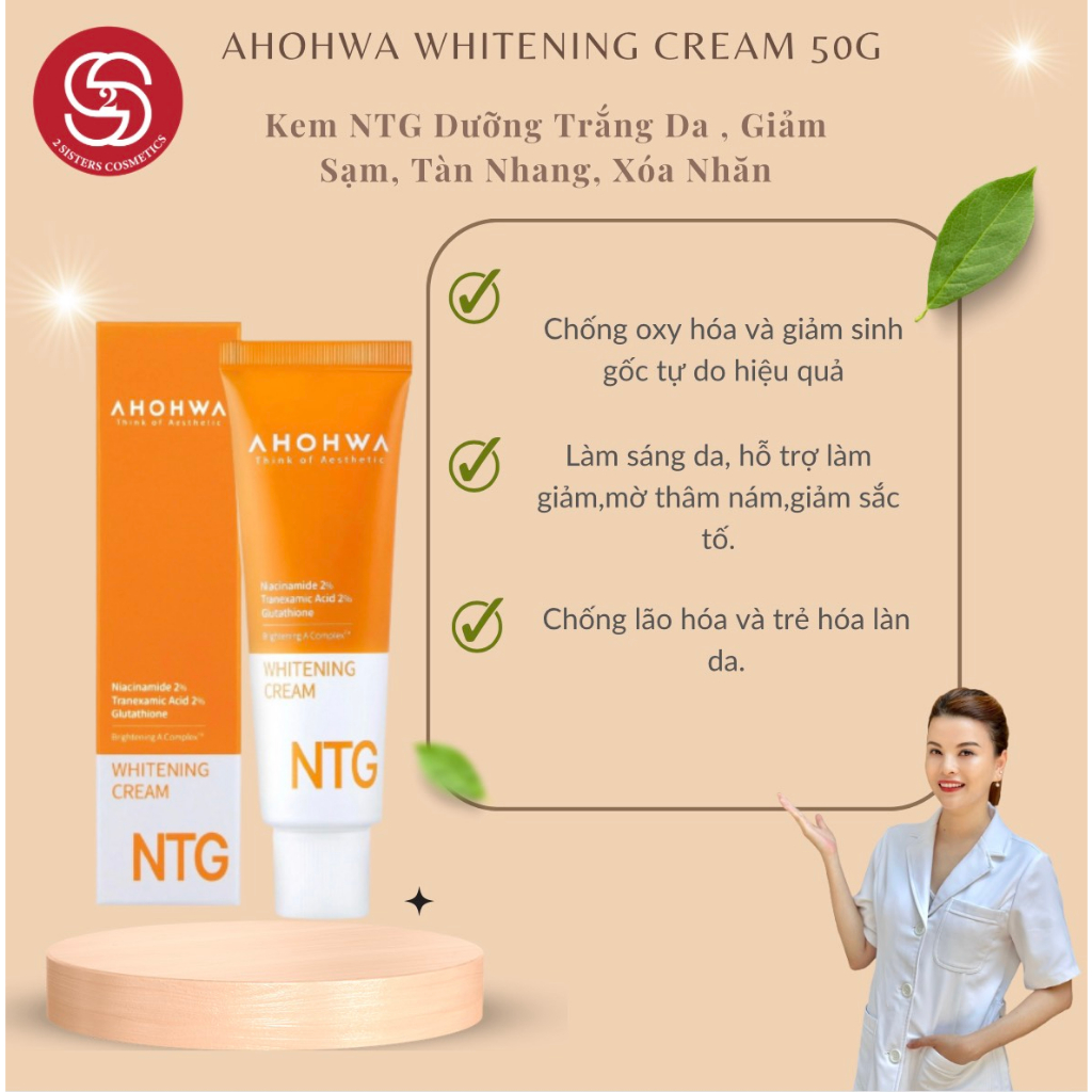 Kem Nám NTG Ahohaw Whitening Cream 50g