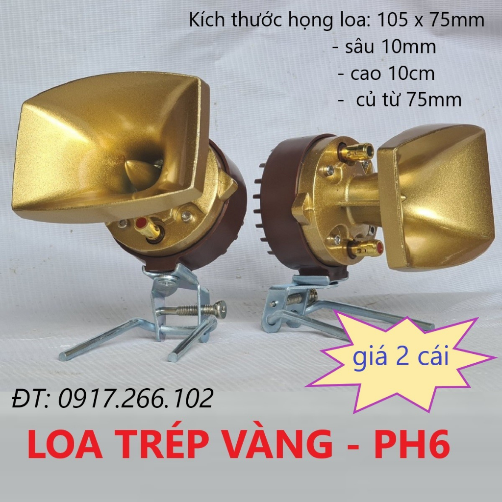 BỘ 2 CÁI LOA TÉP PH6 KÈM TỤ - HỌNG KIM LOẠI. LOA TĂNG TRÉP RỜI