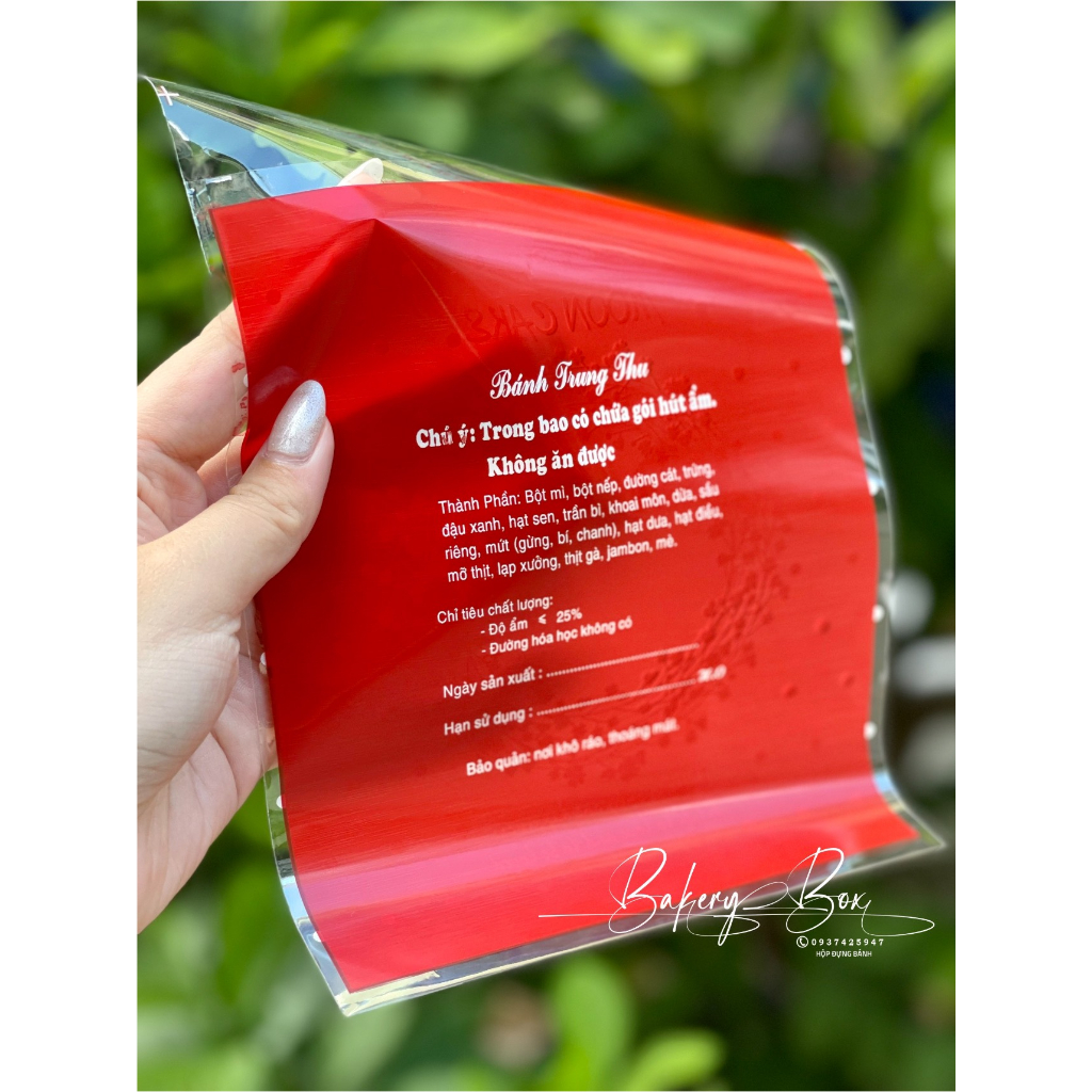 Set 100 | Khay Kèm Túi Dán Miệng HOA BI Đựng Bánh Trung Thu 250gr ~ 300gr