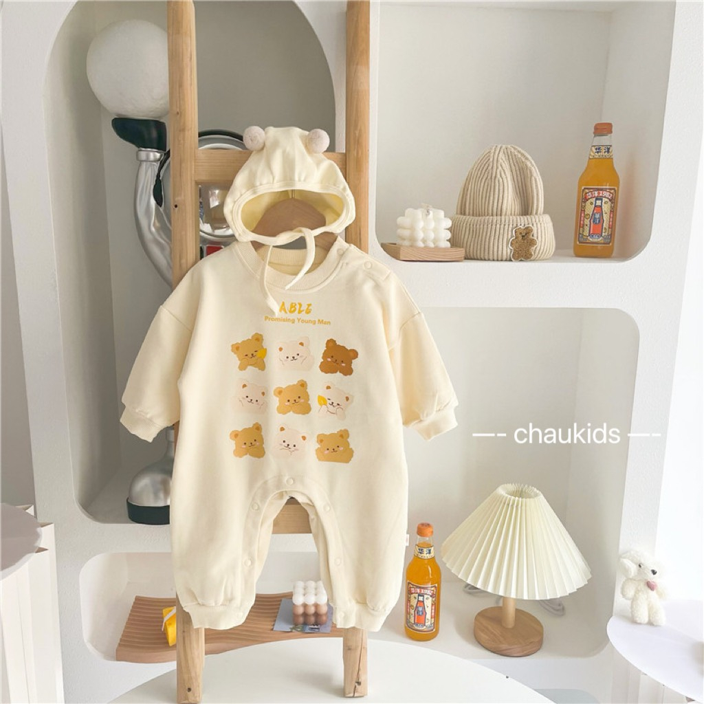 SET BODY KÈM MŨ HÌNH CHÚ GẤU DỄ THƯƠNG
